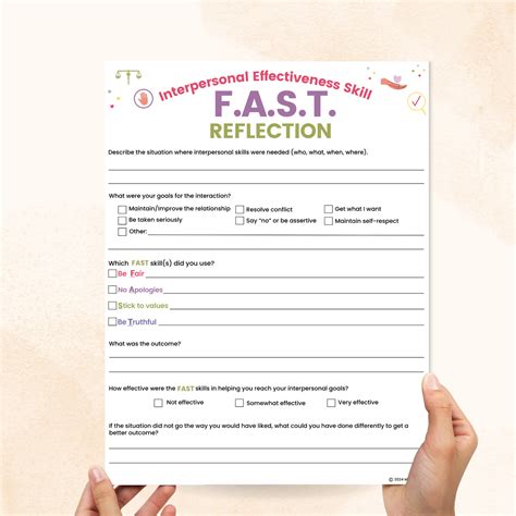 FAST DBT Worksheet – Mental Health Center Kids