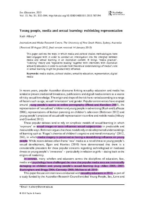 Albury - notes on sex, education, pornography and why teaching ...