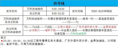 2019广州空港快线4号线时刻表一览- 广州本地宝