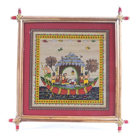 Village Kraft Patachitra Tribal People Palm Leaf Painting Framed with ...