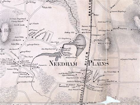1856 Town Map of Needham Norfolk County Massachusetts - Etsy