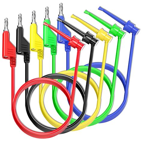Goupchn Banana to Test Hook Test Leads 5PCS 4mm Stackable Banana Plug ...