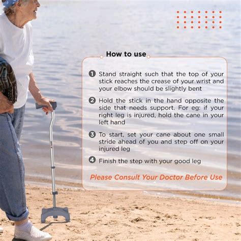 Avanti L Shape Quadripod Stick | Walking Stick with Adjustable Height ...