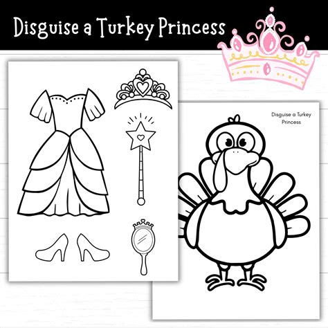 Disguise A Turkey Princess Template | Fanny Printable