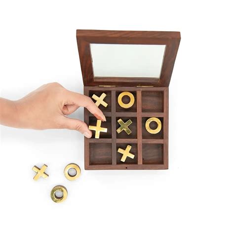 Buy Mittimate Wooden X & O Brain Teaser Game with Lid – Interactive 2 ...