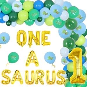 One A Saurus Birthday Decorations for Boy Dinosaur Themed 1st Birthday ...