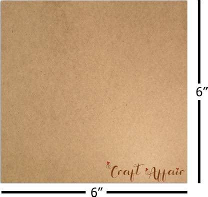 Craft Affair Wood MDF Board Sheets, 2mm Thickness, Size 6X6 inch - Pack ...