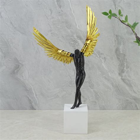 Buy Willow Polyresin Angel With Wings 50Cm in Black & White Colour ...