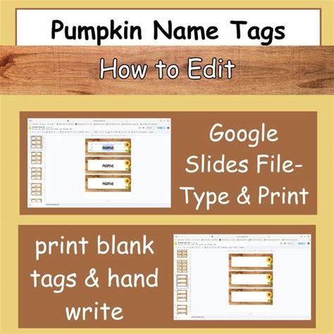 Sunflower Name Tags - Labels - Fall - Halloween - Thanksgiving - Rustic