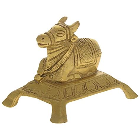 Buy Kapasi Handicrafts Golden Brass Nandi Bull Vahana of Lord shiva ...