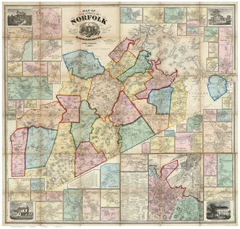 Reprint Map of Norfolk County, VT 1858