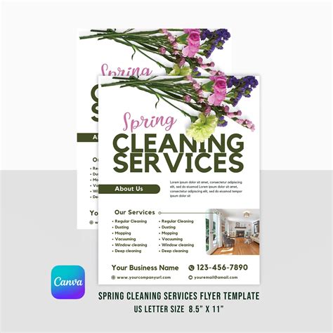 Spring Cleaning Service Editable Flyer | Professional Clean Business ...