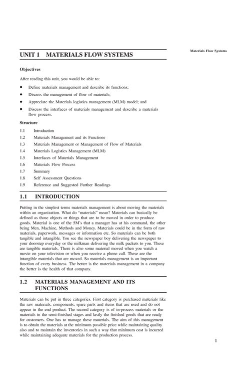 UNIT-1 - ebook - Materials Flow Systems UNIT 1 MATERIALS FLOW SYSTEMS ...