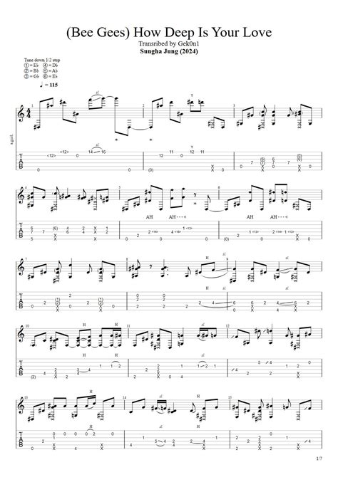 Bee Gees How Deep Is Your Love 2024 Tab - Sungha Jung