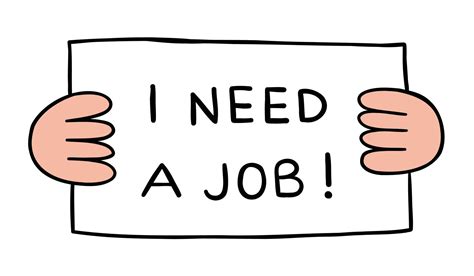 Cartoon holding i need a job sign, vector illustration 3692223 Vector ...