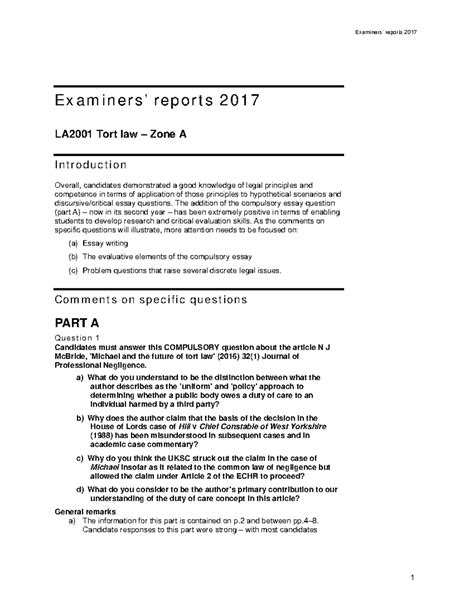 Image result for Tort Report Example