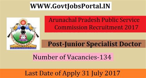 Arunachal Pradesh Public Service Commission Recruitment 2017– 134 ...