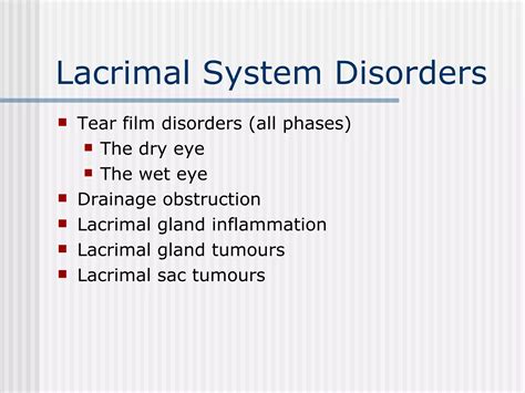 DISORDERS OF THE LACRIMAL SYSTEM | PPT