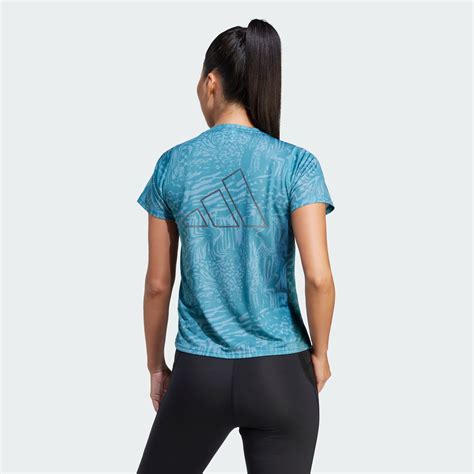 CLOTHING - Run Icons 3 Bar Logo Allover Print Running Tee - Turquoise ...