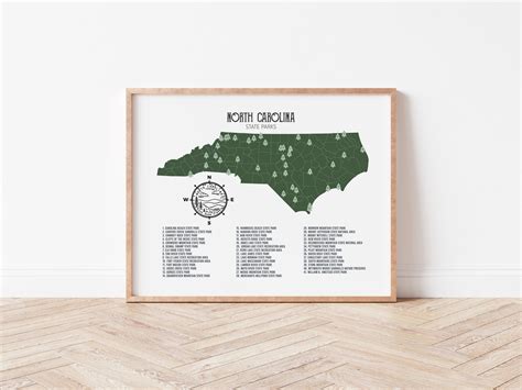 North Carolina State Park Map | State parks, Map print, Fine art paper