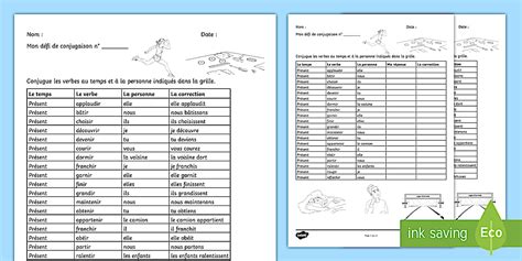 Défi de conjugaison : Les verbes en -IR (teacher made)