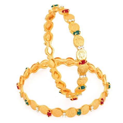 Sukkhi Gold Plated Color lord Lakshmi bangles - Sukkhi.com