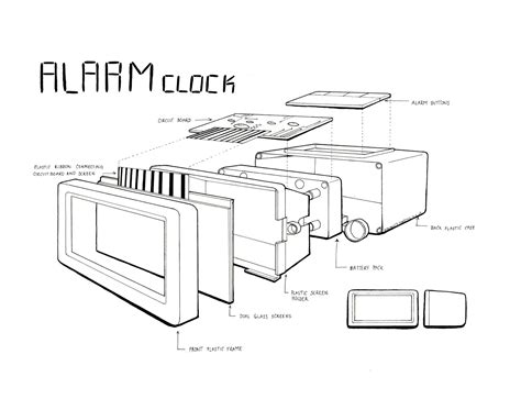 Image result for Alarm Clock Exploded View Drawing