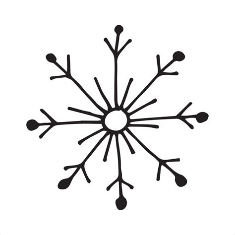 vector illustration in doodle style. cute simple snowflake. snowflake ...
