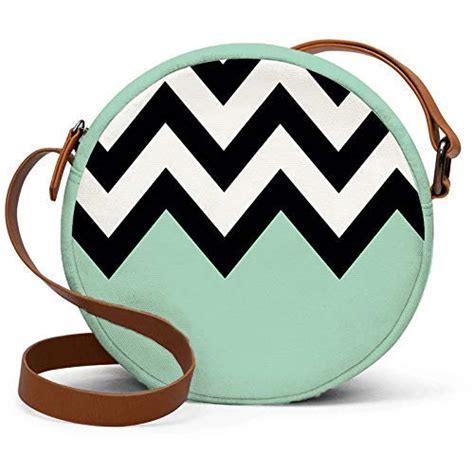 Black White Zig Zag Round Sling Bag – The Purple Tree