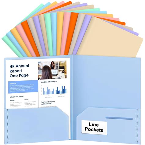 Amazon.com : HABGP 16 Pcs Two Pocket Folders (8 Assorted Color), File ...