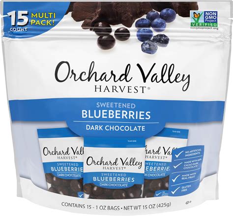 Amazon.com : Orchard Valley Harvest Dark Chocolate Covered Blueberries ...