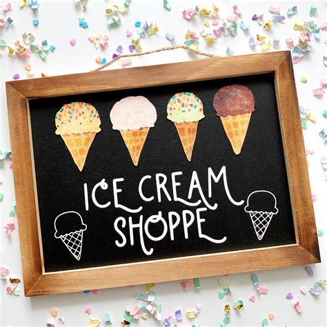How to DIY Your Own Ice Cream Chalkboard Sign with a Free Lettering Cut ...