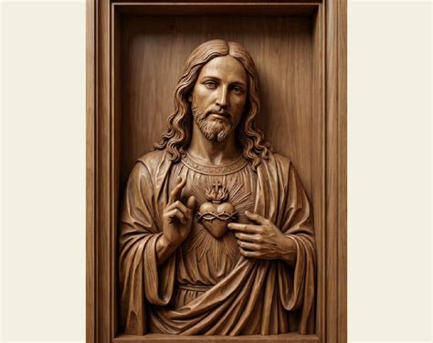Sacred Heart of Jesus Laser Cut File. Sacred Heart Wall Art. Sacred ...