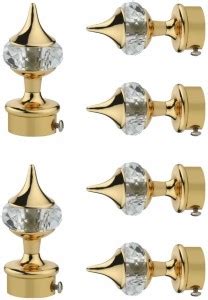 Florina Gold Rod Rail Bracket, Curtain Knobs Metal Price in India - Buy ...