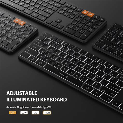 Buy ProtoArc Backlit Wireless Keyboard, K100 2.4G Ultra Slim Wireless ...