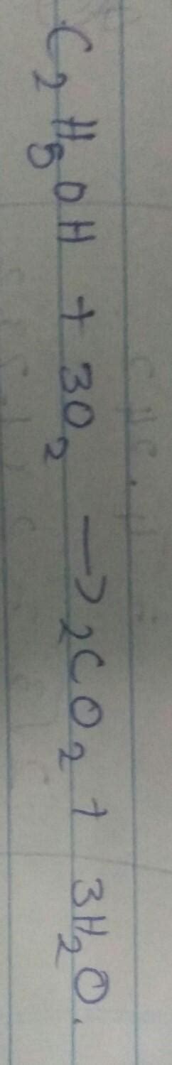 Combustion reaction of ethanol balanced equation - Brainly.in