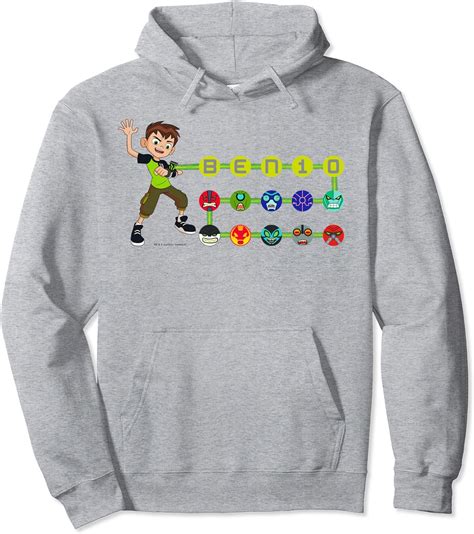 Cartoon Network CN Ben 10 Omnitrix Alien Icons Pullover Hoodie India | Ubuy
