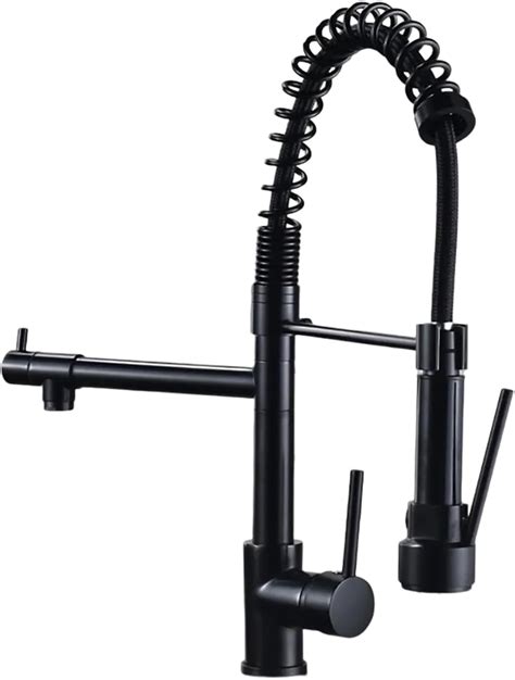 Commercial Kitchen Faucet with Pull Down Sprayer,Black Kitchen Sink ...
