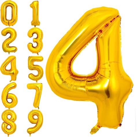 Amazon.com: PIGETALE 40 Inch Gold Large Numbers Balloons 0-9 Giant ...