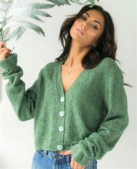 Green Wool cardigan for women V-neck Sweater cardigan for | Etsy
