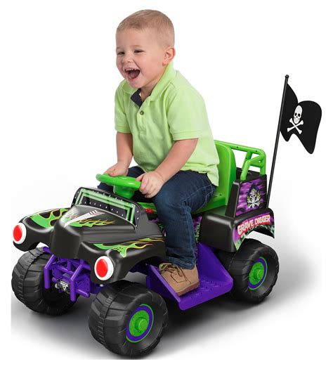 6V Grave Digger Ride on Car Monster Truck Monster Jam Graphics for Boys ...