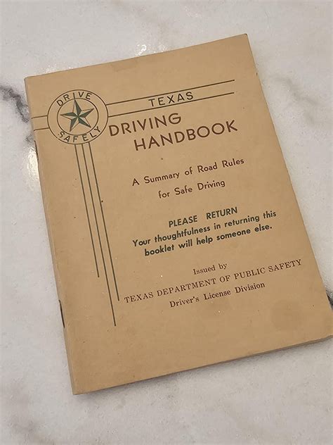 RARE Vintage 1956 Texas Driving Handbook Fr Texas Dept. of Public ...