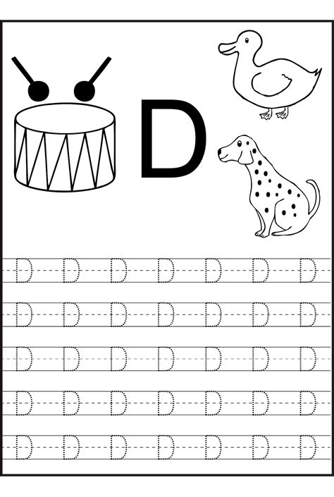 Trace Letter D Worksheets | Activity Shelter
