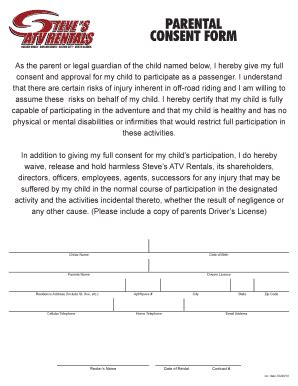 Atv Rental Contract Template - Fill and Sign Printable Template Online