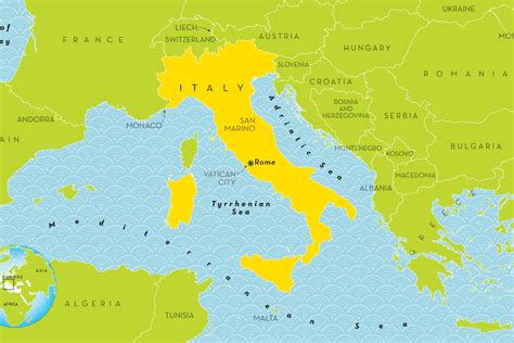 Italian Peninsula On World Map 18th Century Map Of Italy. English,