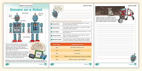 Grade 6 Robotics and Coding -Worksheet: Sensors