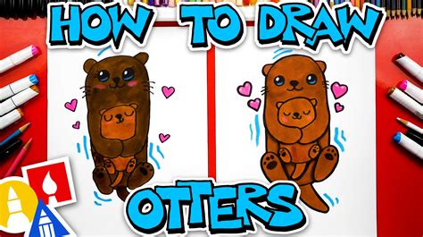 How To Draw Otters Mom And Baby - Art For Kids Hub — Free Drawing Lessons for Kids