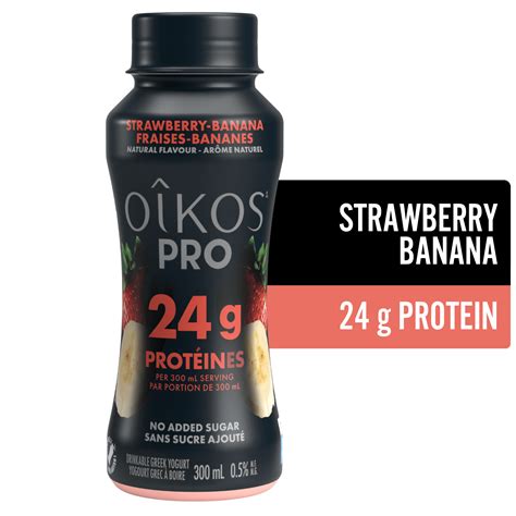 Oikos Pro Yogurt Drink, Strawberry-Banana, High Protein, 300ml - Walmart.ca