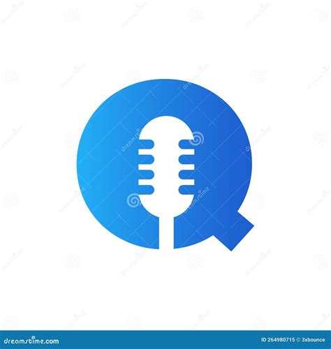 Initial Letter Q Music Logo. Dj Symbol Podcast Logo Combined with Microphone Icon Vector ...