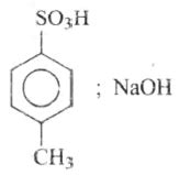 4-methyl benzene sulphonic acid reacts with sodium acetate to give
